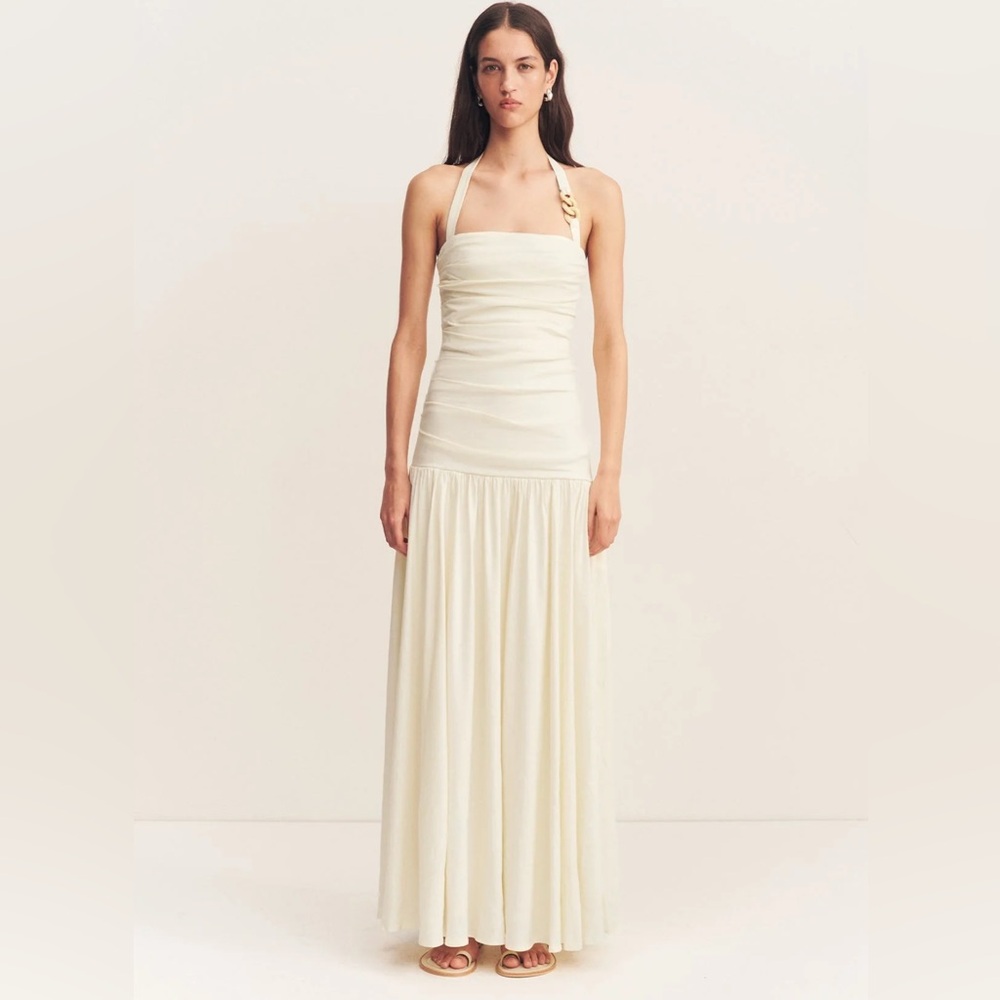 Shona Joy Hadley Draped Halter Neck Maxi Dress